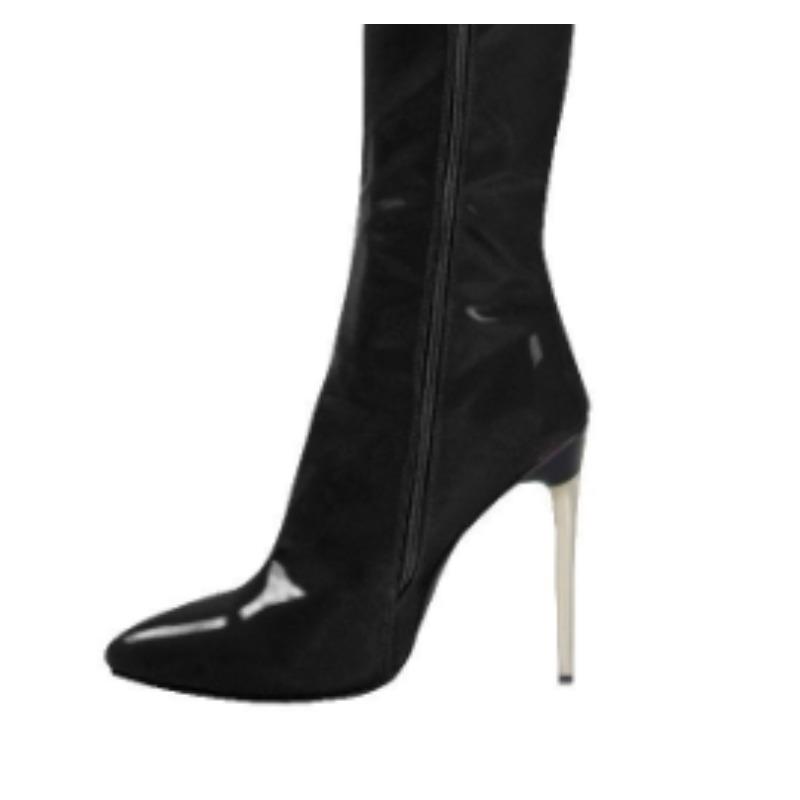 Fashion New Style Fashionable Patent Leather Over The Knee Boots Ladies High Heels Large Size Sexy Thigh High Boots Stiletto Women Boots