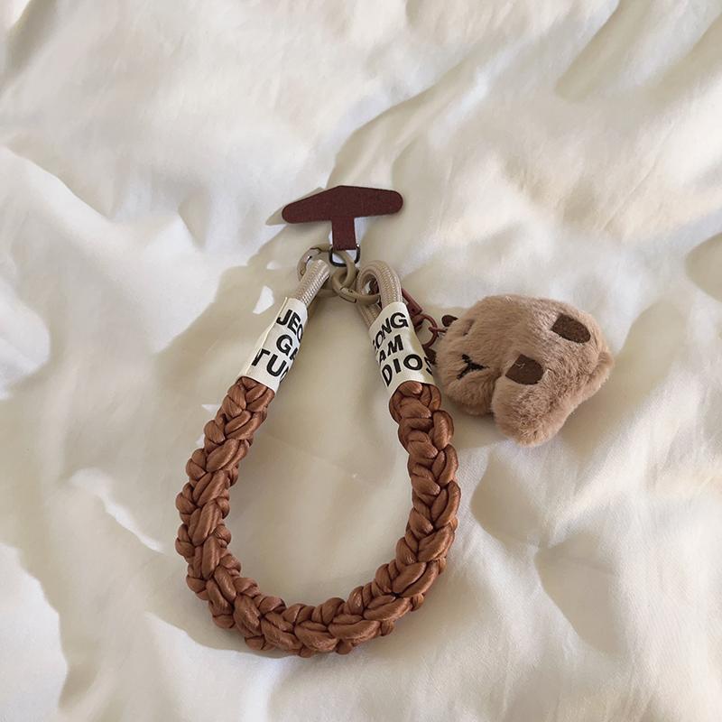 

Cute Cartoon Door Knob Capybara Bala - Phone Case Lanyard, Braided Wristband Charm, Fits Car Keys/Earphone Cases