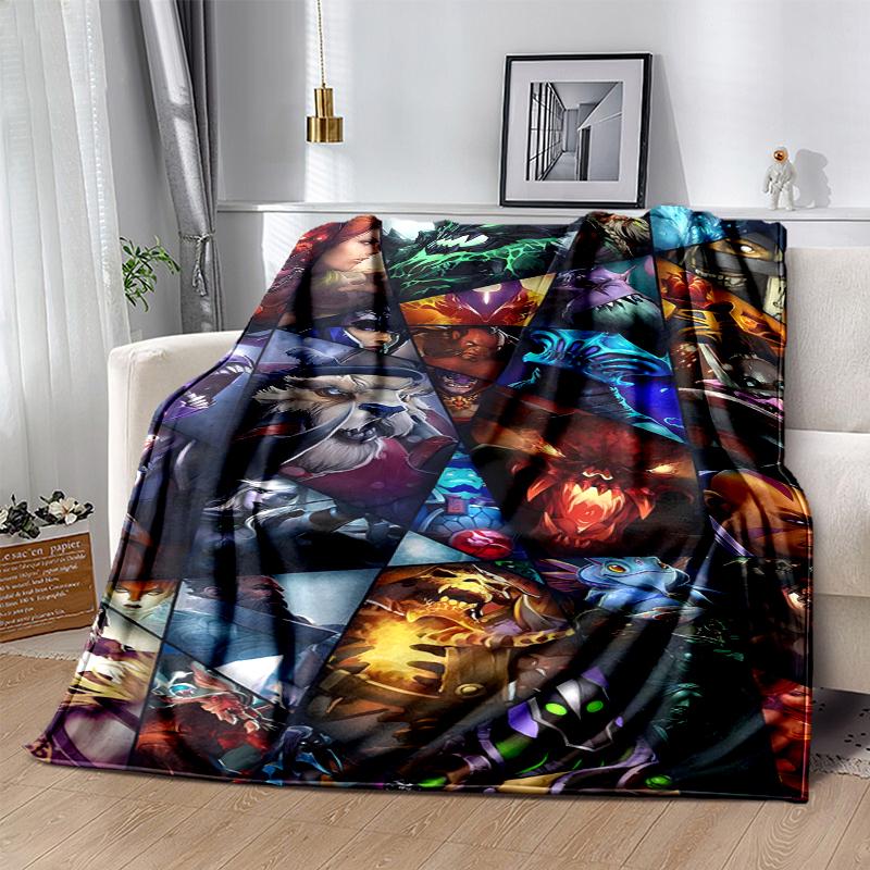 Dota 2 Flannel Blanket Soft Warm All-Season Throw, Design for Camping, Car Travel, Hiking Sofa, Bed, Office Perfect Gift for Parties