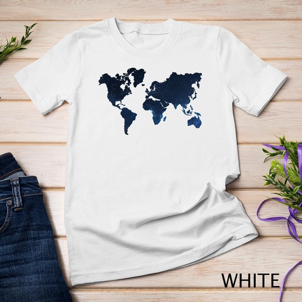 

World Map Travel Countries Geography Color Painting Art T-Shirt Unisex T-shirt L