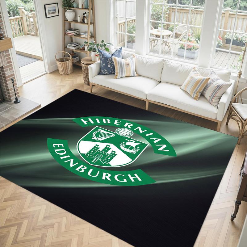 Hibernian FC Design Crystal Velvet Carpet Cozy Non?Slip Printed Rug For Bedroom Living Room Entrance