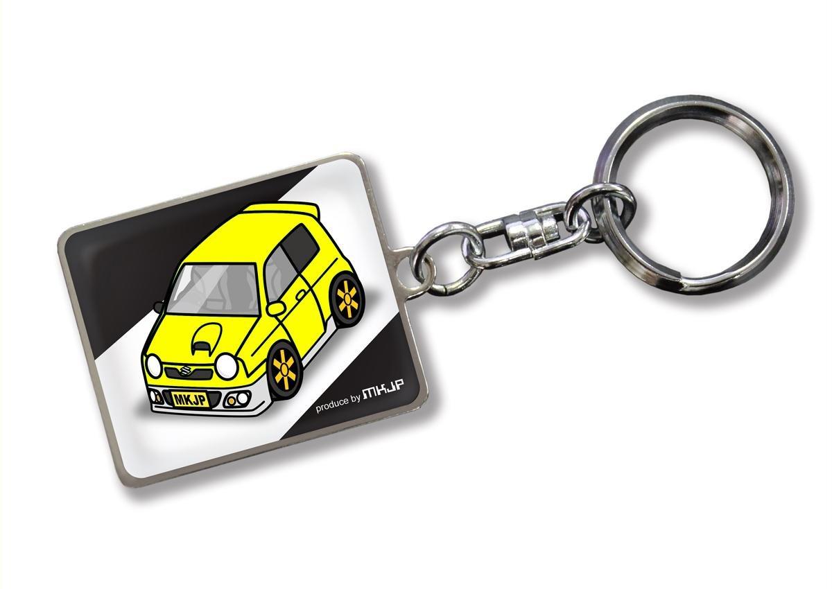 

Custom Keychain for Suzuki Alto Works Black Yellow Car Color [MKJP] HA11S, Base,