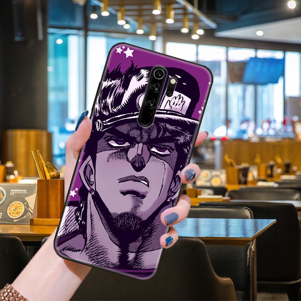 Phone Case For Xiaomi Redmi 6 7 8 9 A Pro Redmi Note 10 Pro 5G 8 8T 9 9S 7 6 5 Pro  Black Cover JOJO’S BIZARRE ADVENTURE