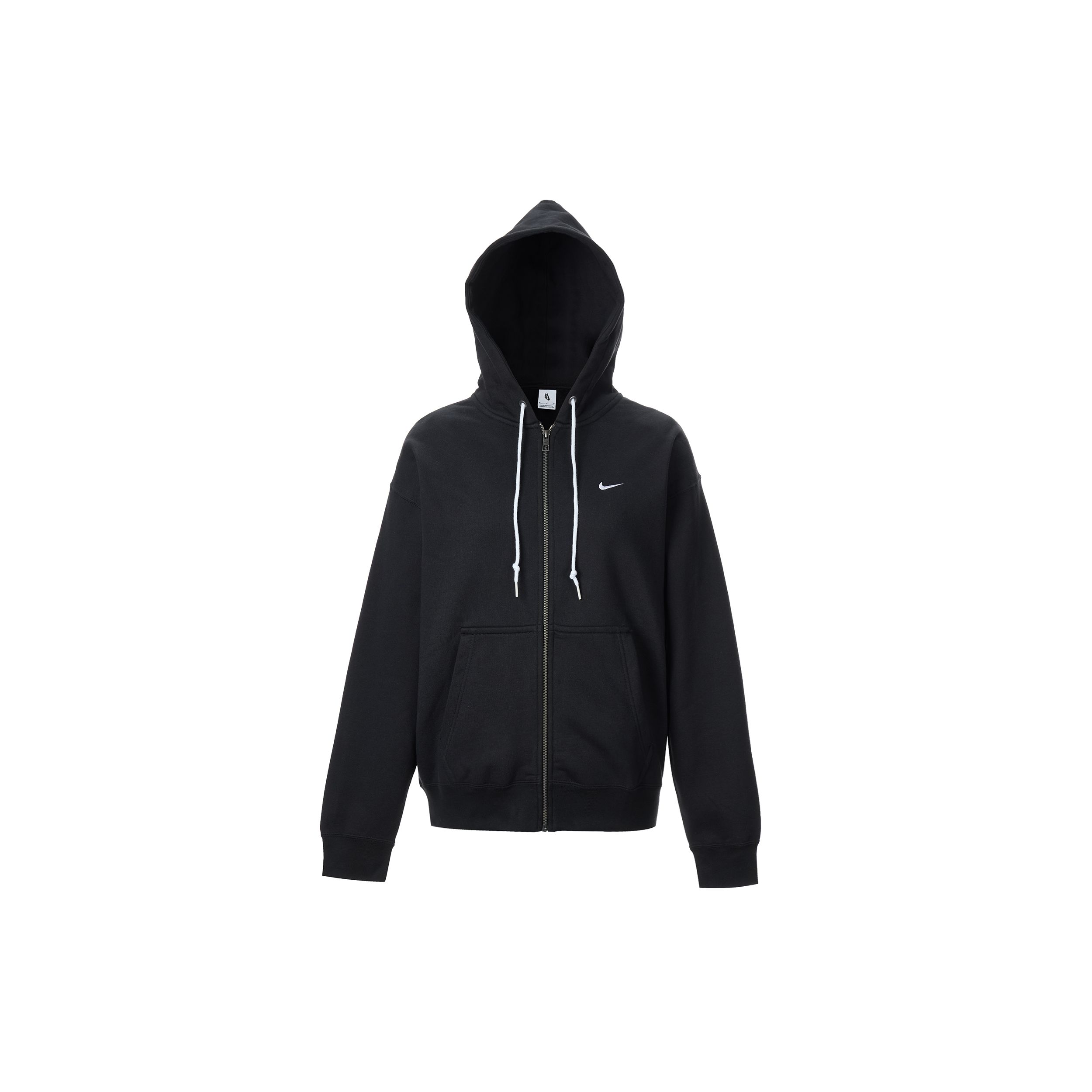 Nike Men's Black Solo Swoosh Plain Logo Hooded Loose Jacket Jackets Dr0403-010 Cm