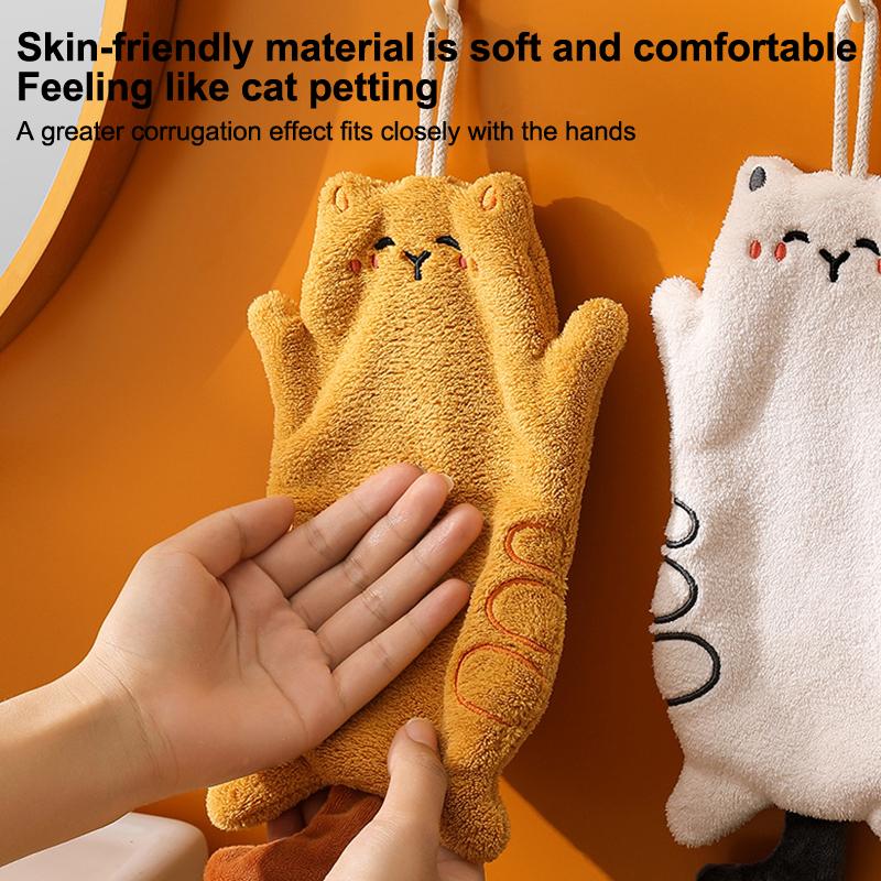 Cute Hand Towels Kitchen Wipe Water Cloth Kitchen Hanging Towels Dishwashing Cloth Bathroom Quickly Dry Cleaning Hand Towel