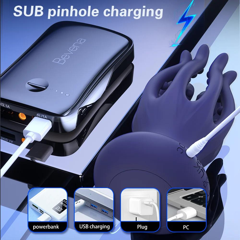 Sex Male Glan Masturbator Vibrator Penis Glan Testicle Massage Trainer Delay Ejaculation Silicone Sex Toys Adult Goods for Men