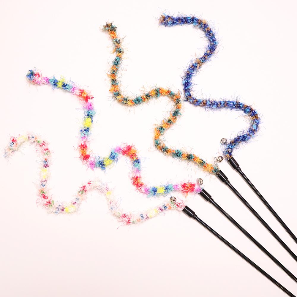 Colored Rope Plush Rope Cat Teasing Stick Toy Cat Bite Rope Pet Toys