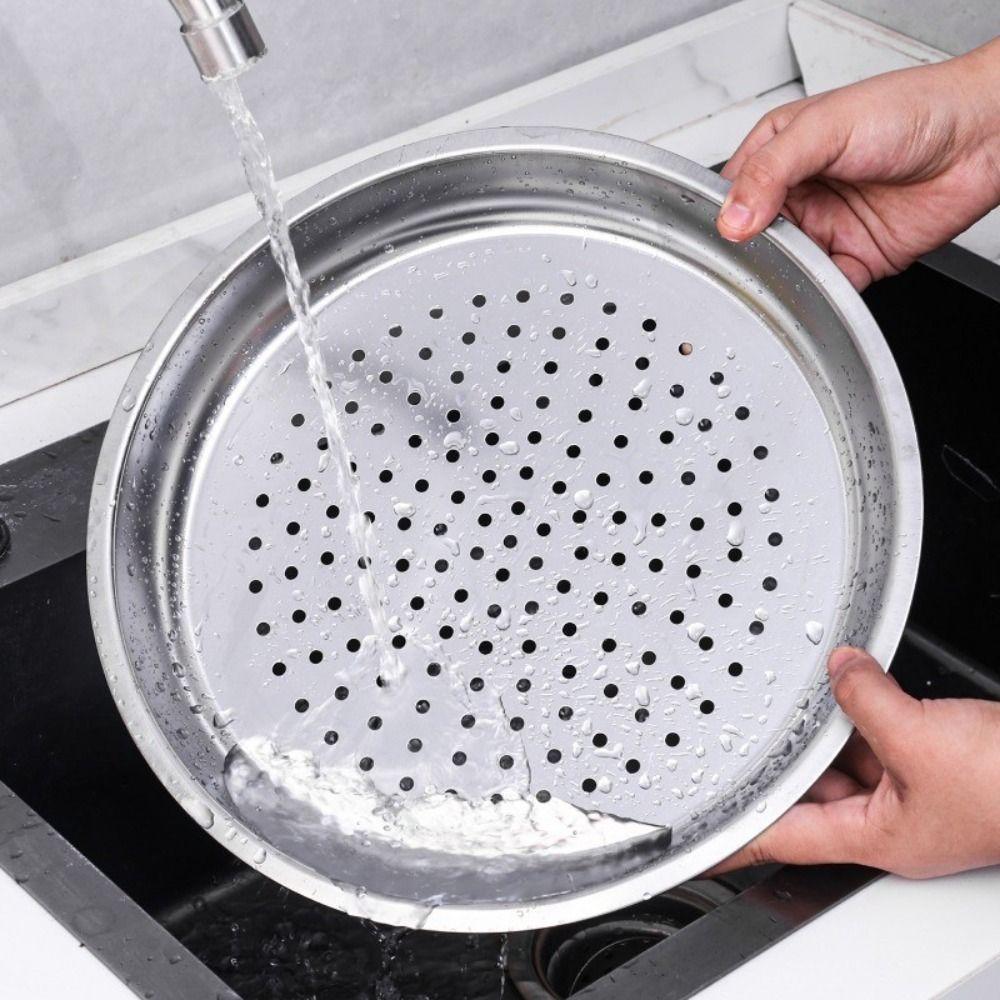 28/30/32/34cm Stainless Steel Steaming Tray Dumplings Fish Steaming Rack New Kitchen Wok