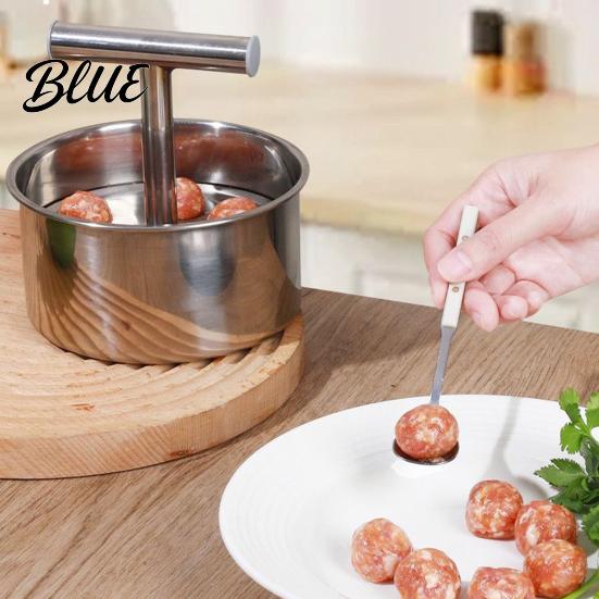 Round Food Shaper Tool Stainless Steel Meatball Maker 6/12-Hole Manual Meat Press Mold for Homemade Falafel Beef Pork Fish Balls Non-Stick