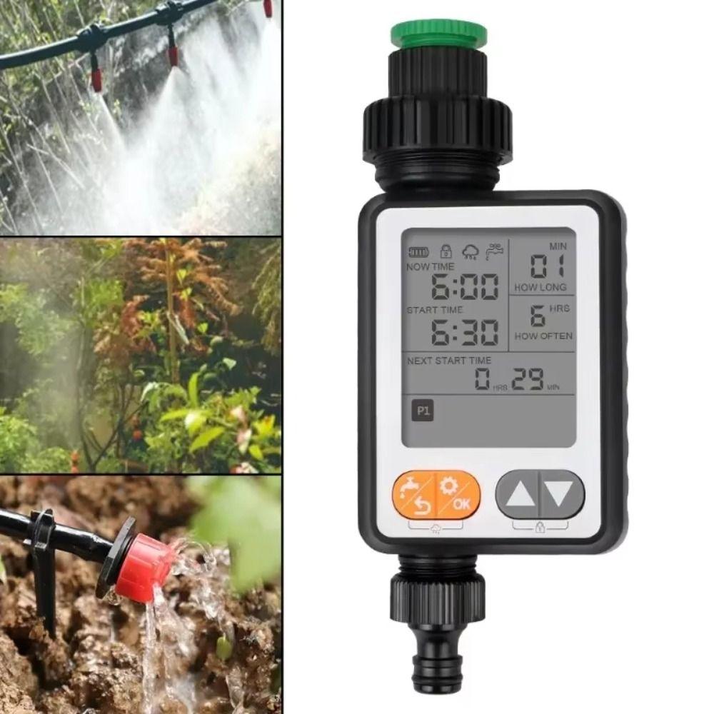 Large Screen Digital Watering Timer IPX5 Waterproof Garden Watering Timer  Garden Sprinkler Systems