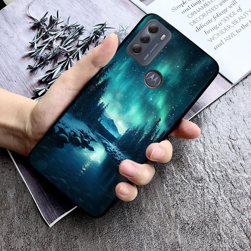 

Winter Christmas snowflake Phone Case For Moto G85 G55 G05 G14 G75 G31 G50 G10 G20 G30 G60 G13 G32 G84 G54 G53 G72 G24 Power Moto G31