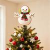 Character Christmas Tree Top Decoration with Fabric Styling and a Coil Spring Base for Home, Office, or Retail Displays