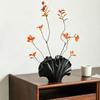 Ceramic Ginkgo Leaf Flower Vase, Artistic Leaf Shape Floral Container, Decorative Vase for Home Office Living Room Table Centerpiece