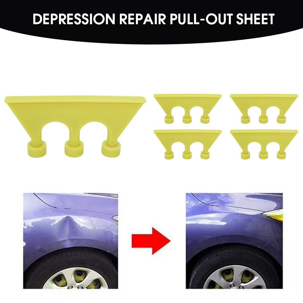 5Pcs Film Dent Repair Tool Long Rubber Strip Arch Base Car Paint-free Dent Repair Film Car Repair Tool Body  Shaping Convex