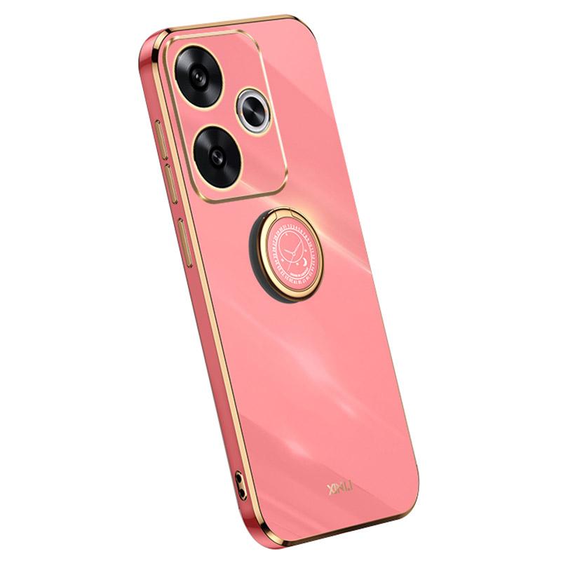 

For Xiaomi Redmi Turbo 3 5G/Poco F6 5G Electroplated Case Soft TPU Cover with Kickstand Red