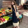 Korean Fake Two-piece Splicing Vest Dress Children's Summer Design Sense Loose Sleeveless Contrasting Color Knee Dress
