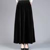 Golden Velvet Elastic Skirt A-shaped Skirt Women's Large-size High-end Dance Skirt High Waist and Thin Versatile Long Skirt