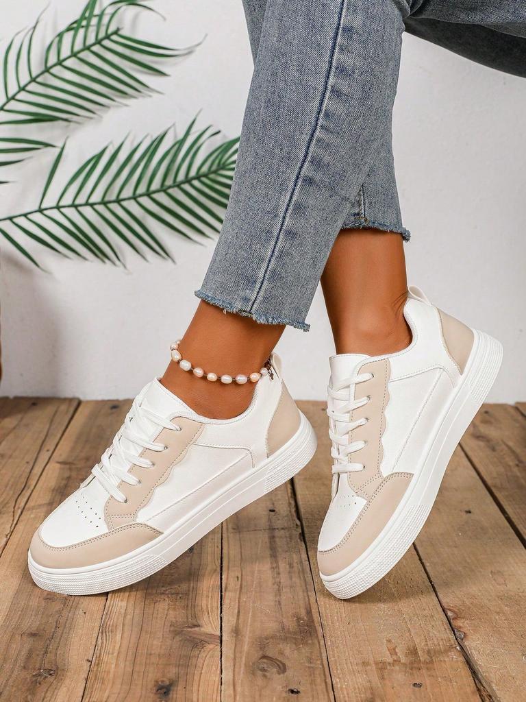 Women's Casual Sport Shoes Sneakers, Large Size Ladies Board Shoes,Student Versatile Casual Sports White Footwear Rubber Sole
