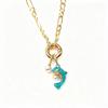 Figaro Chain Enamel Art Dolphin Animal Necklace Temperament for Women  Girls Holiday Lock Bone Chain Choker Quality High Jewelry