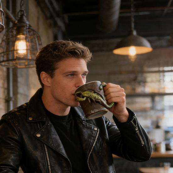 Gotische Skorpion Tasse 3D Skorpion Kaffeetasse mit Henkel Harz Teetasse Geschenke für Männer Frauen Heim Büro Dekoration