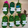 Handmade Crocheted Cucumber Doll Keychain: Emotional Support & Positive Energy Decor Gift