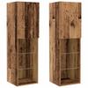 TV Cabinet Set with LED Light Strips 6 pcs Reclaimed Wood Effect Particleboard