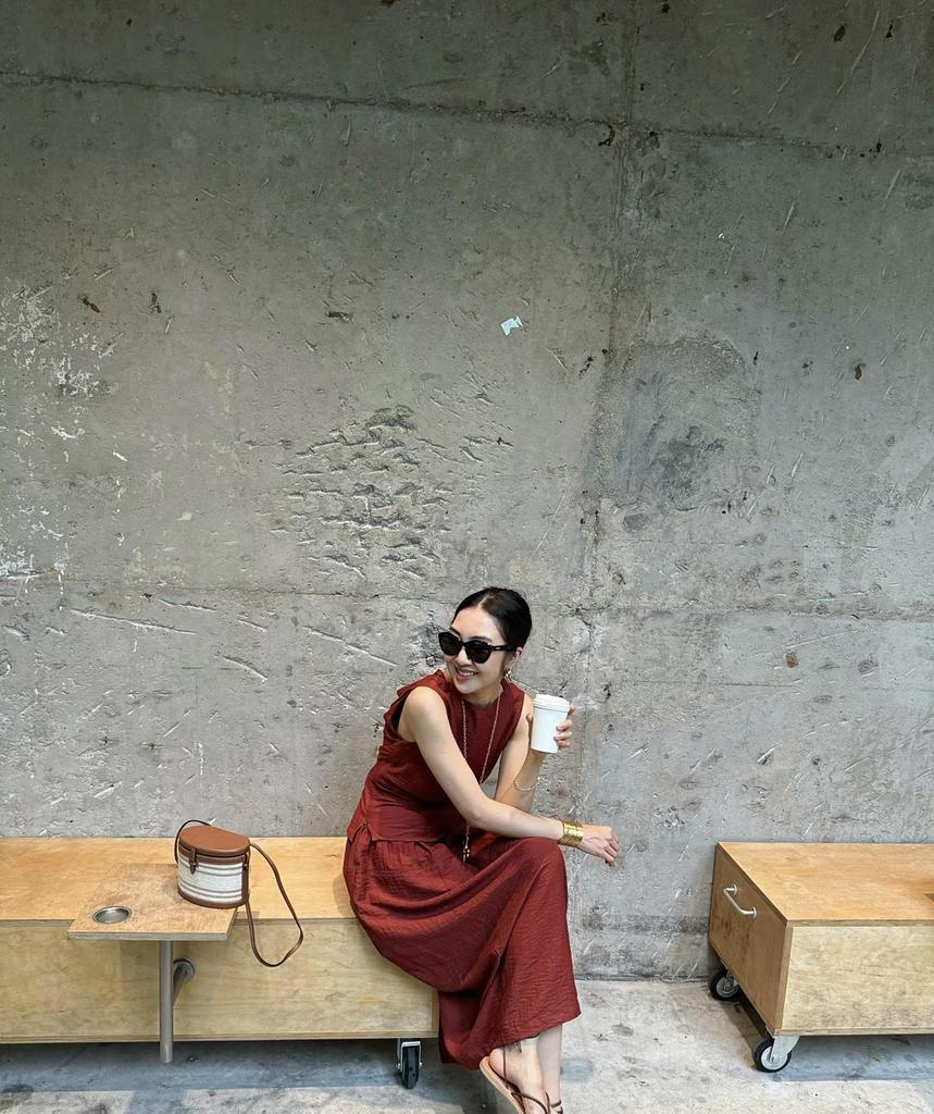 Linen-Blend Sleeveless Backless Tie Top & Half Skirt Set - Women's Summer Collection