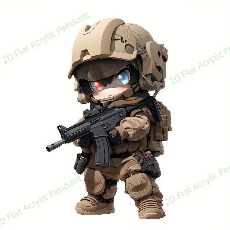 Neue Weihnachten Ornament Anhänger Acryl Flache Lustige Special Forces Anhänger Urlaub Geschenk Anhänger Anhänger