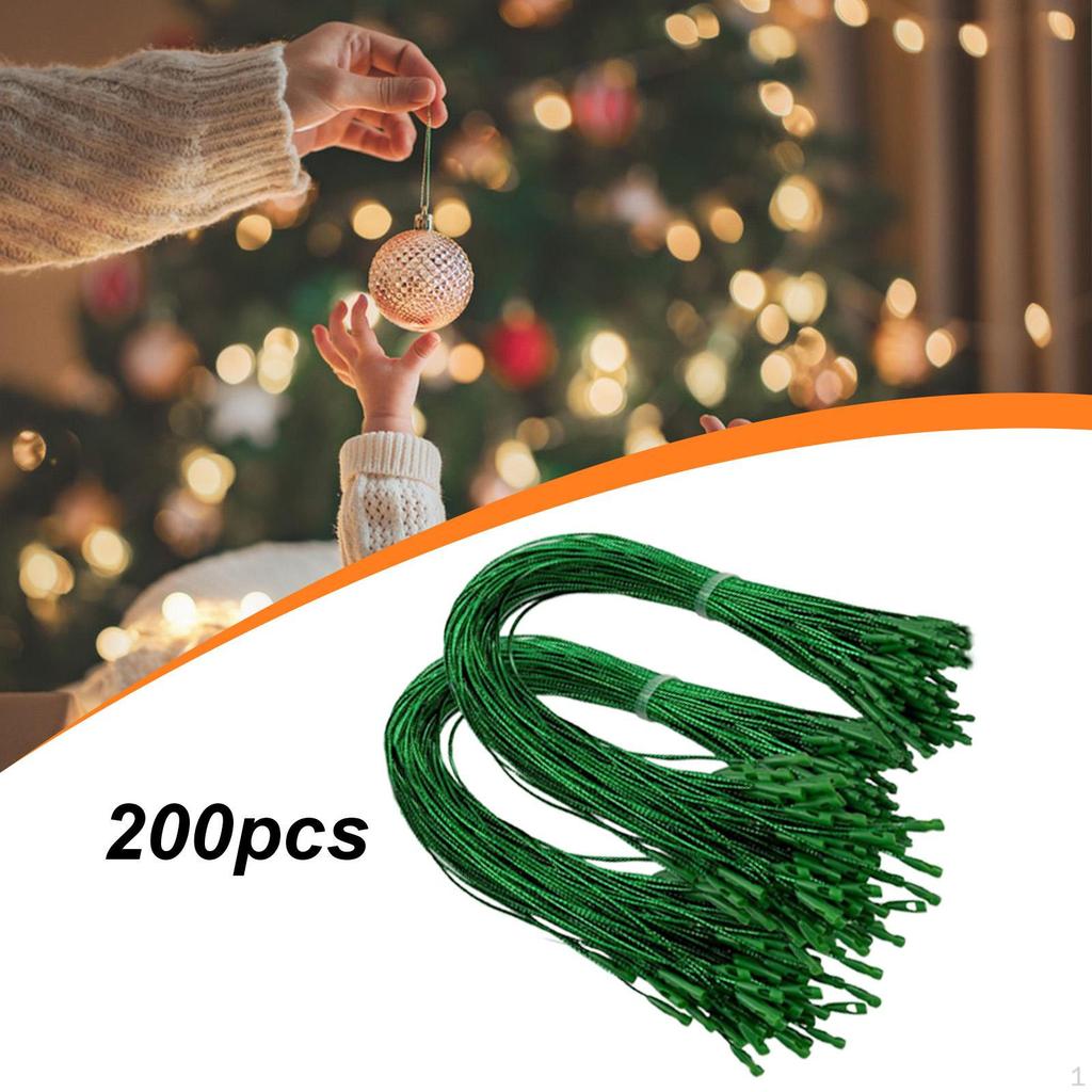 200 Pieces Christmas Ornament Hangers Strings Versatile Decorative Portable Hanging Ropes