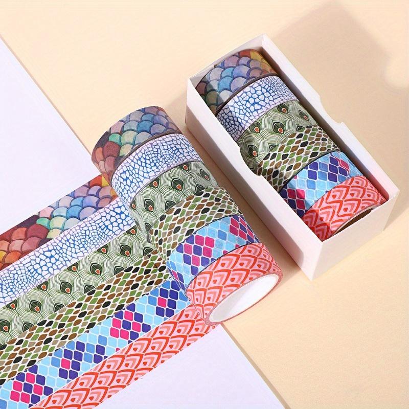 6Rolls Animal Print Washi Tape Set - Decorative Paper Tape for Scrapbooking, DIY Crafts, Journals with Zebra, Leopard & Tiger Snake Patterns