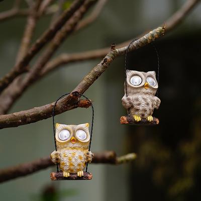Creative Swing Owl Pendant Community Outdoor Waterproof Tree Hanging Garden Courtyard Decoration Resin Crafts