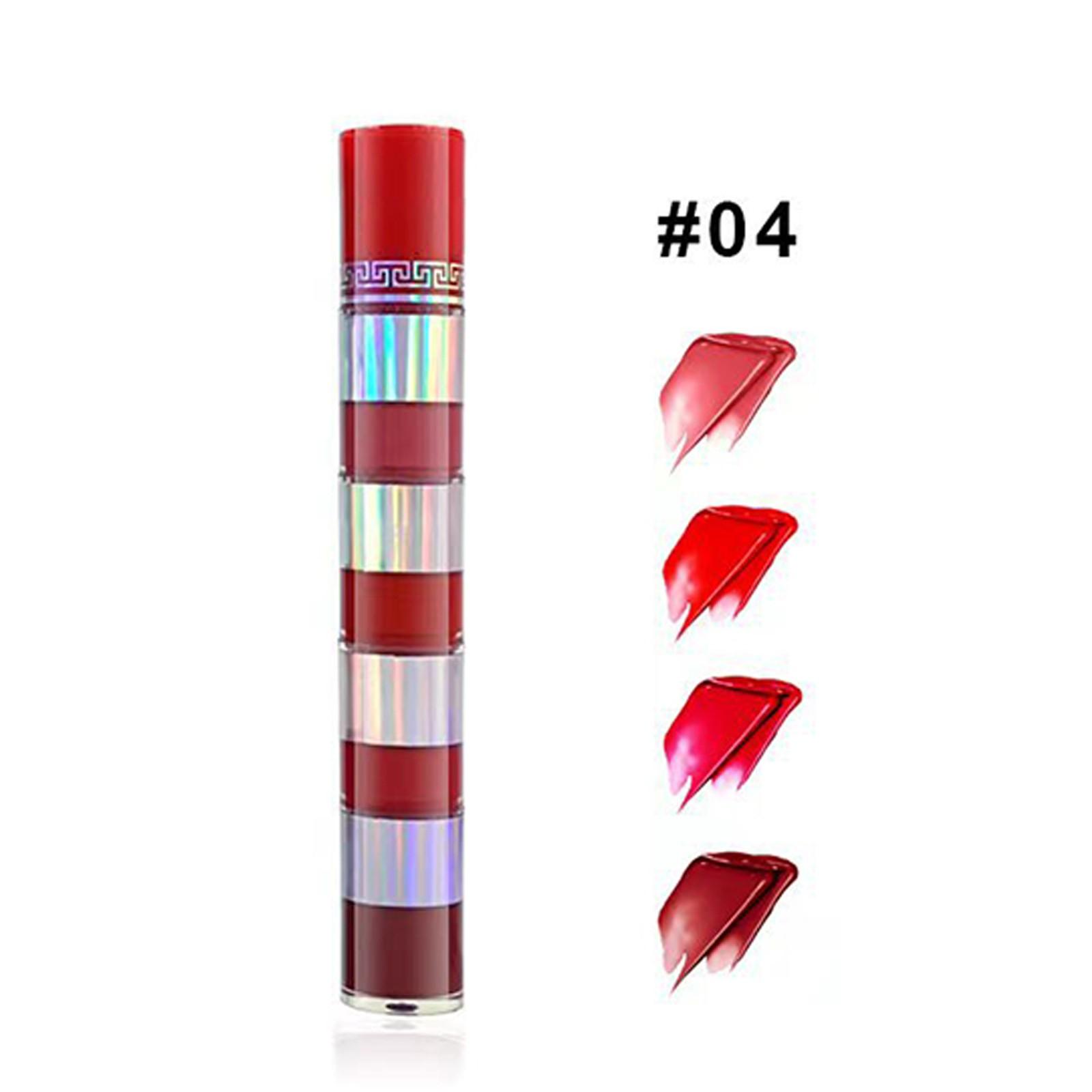 

4 бара Combo Lip Gloss для стойкого блеска для губ 4-цветный набор помад для губ портативный, 8 мл One Size