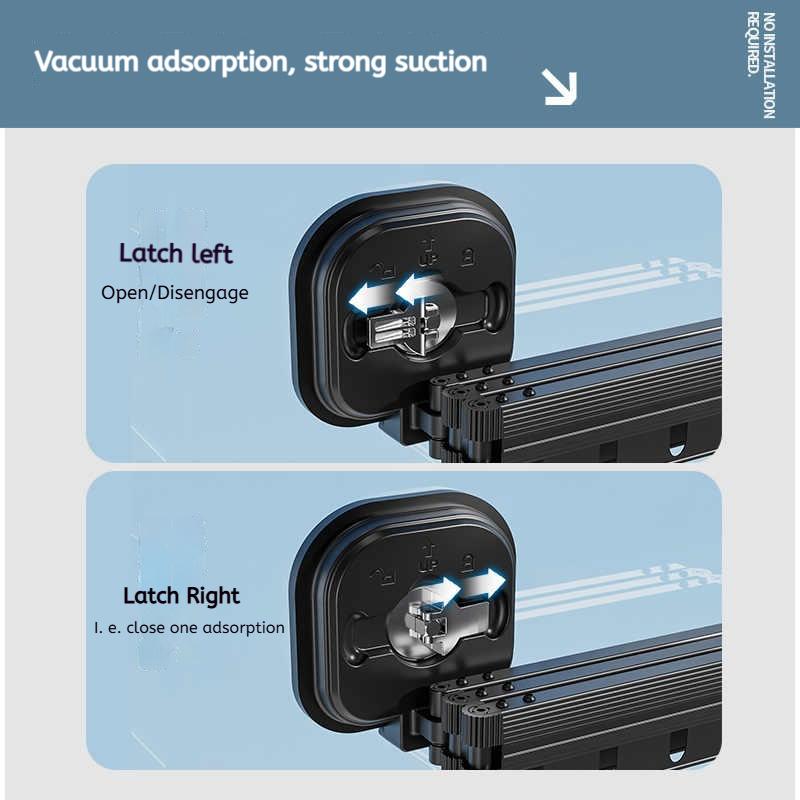 Retractable Clothes Drying Rack Hot Sale Foldable No Punching Wall-Mounted Suction Cup Aluminum Alloy For Bedroom Living Room