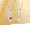 Purple Crystal Water Drop Pipa Necklace - Light Luxury Pendant Chain Jewelry