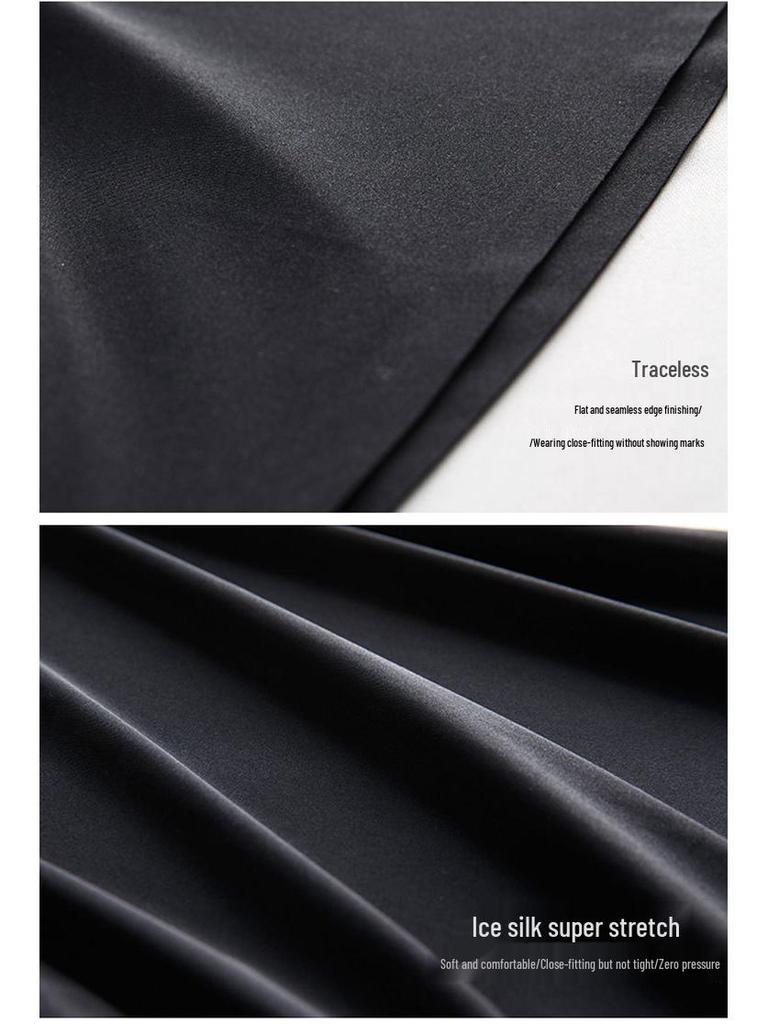 Jupon sans couture en soie glacée grande taille: Camisole Anti-Transparence, Anti-Exposition & Nuisette Mi-Longue pour l'Été.