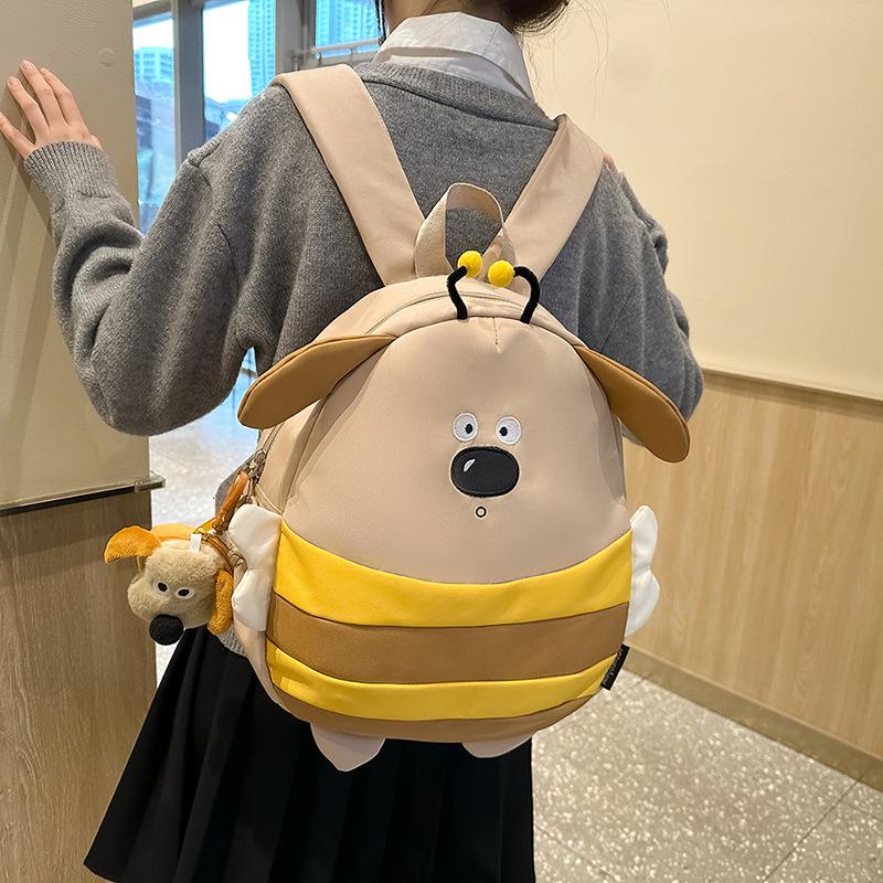 Cute puppy schoolbag girl junior high school student cartoon lightweight small backpack versatile high school student travel backpack tide