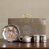Chaxun Dunhuang Style Handcrafted Gilt Silver Ceramic Tea Set