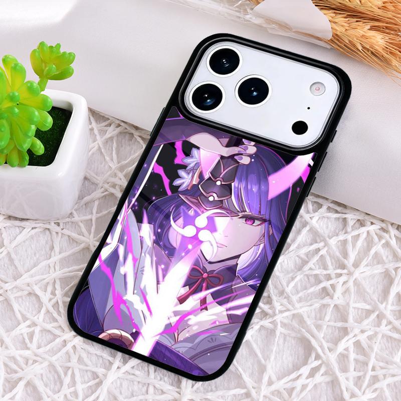 Genshin Impact Raiden Shogun Phone Case for iPhone 17 Air 16 15 11 12 14 13 Pro Max Shockproof Cover