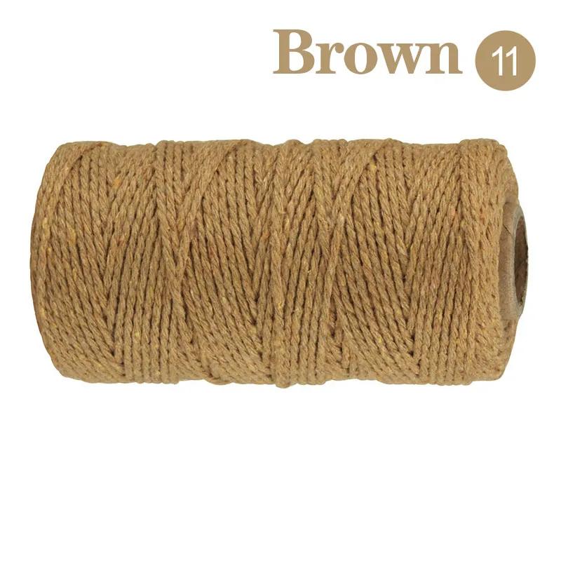 2mm 100M Macrame Cord Corda di cotone Spago Filo Stringa Artigianato Cucito fai da te Fatti a mano Arazzi Boemia Festa di nozze Decorazioni per la casa
