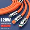 Cavo di Ricarica Rapida Tre-in-Uno in Lega di Zinco da 120W 6A con Luce