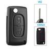 KEYYOU 10pcs 2/3 Buttons Car key Case for Peugeot 207 307 308 407 607 807 For Citroen C2 C3 C4 C5 C6 Flip Car Key shell