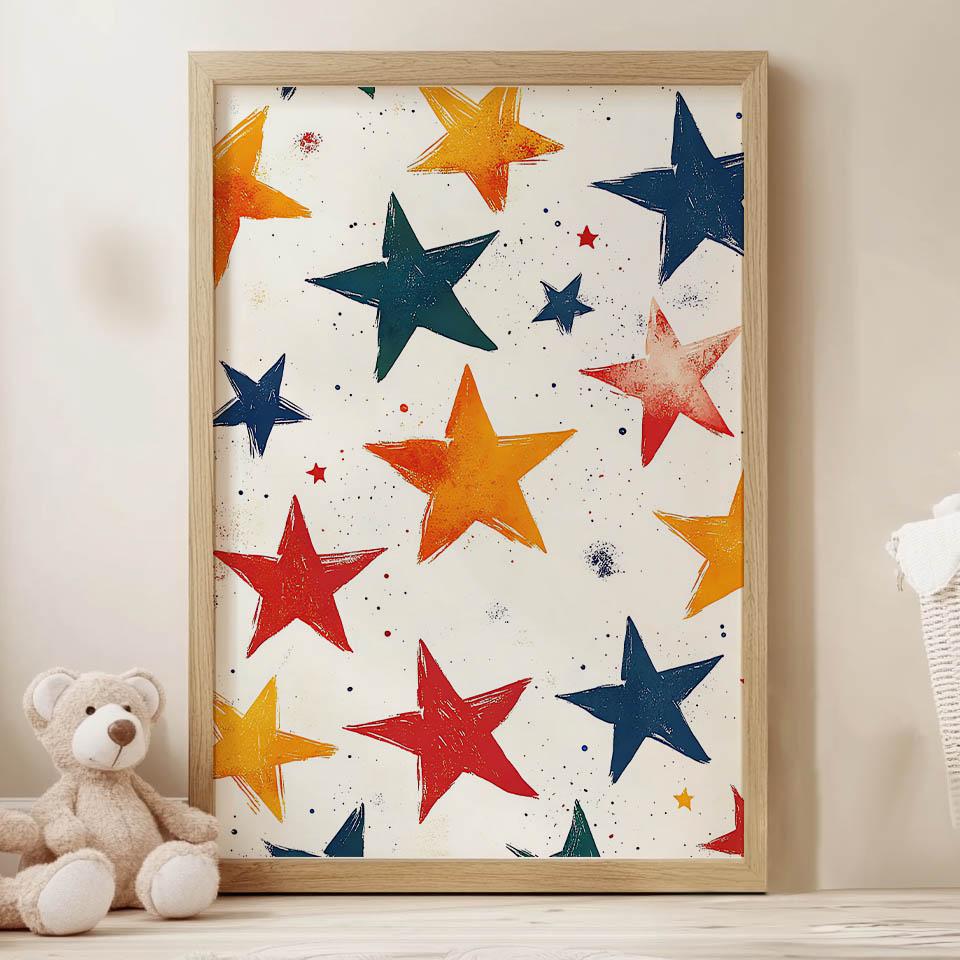 Happy Stars Poster Happy Stars Poster, 70X100 Cm, Frameless, Matte Paper 230 Gsm