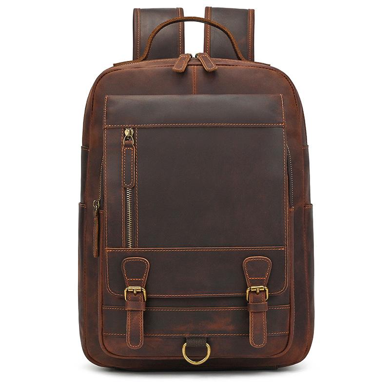 Vintage Men's Backpack Crazy Horse Leather Backpack