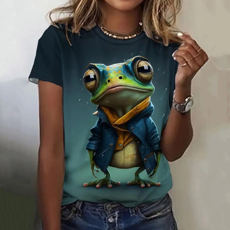 

Модная женская футболка с принтом 3D Kawaii Cat, футболки, топы, новинка 2025 года, футболка с коротким рукавом Harujuku Animal, свободная женская одежда больших размеров 8XL