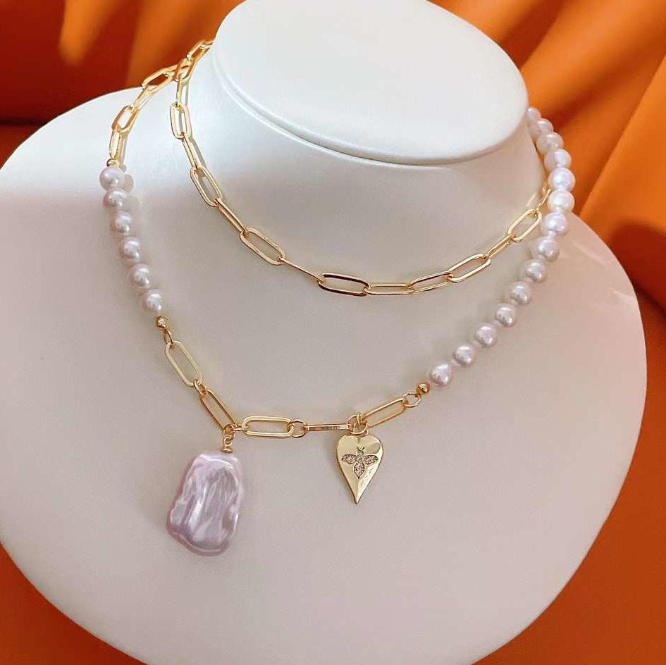 Most Popular Design 6-7mm High Quality AAAA Grade Freshwater Pearl Gold Plated Baroque Shape Women s Sweater Chain Necklace 70 cm