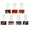 3Pcs/Set Colorful Flower Pattern Paperclips Stationery Office Binding Supplies Students Text Paper Folder Clips