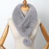 Korean version of the new high and low hair scarf women's autumn and winter sweet and versatile big hairball clip fluff imitation fur scarf collar