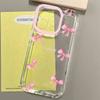 Pink Bow Knot Transparent Phone Case for Samsung A55 A35 A54 A56 A52 A15 Cases S25 Ultra S24 S23 S22 FE A53 A34 A16 A36 Cover