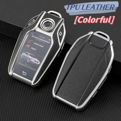 TPU+Leather LED Display Car Key Case Cover for BMW 5 7 Series G01 X3 G02 X4 G05 X5 G07 X7 G12 G11 G30 G32 G31 I8 I12 I15 Car Bag