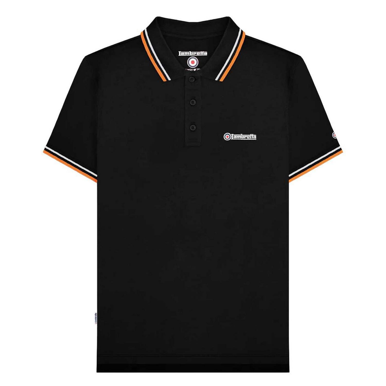 Lambretta Heren SS25 Twin Tip Poloshirt L zwart/wit